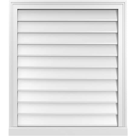 Ekena Millwork Vertical Surface Mount PVC Gable Vent w/ 2"W x 2"H , Brickmould Sill Frame, 28"W x 32"H GVPVE28X3203SN